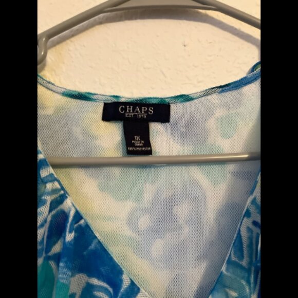 🎃3/$10 SALE🎃Chaps brand size 1X Colorful Sleeveless Top - Picture 3 of 4